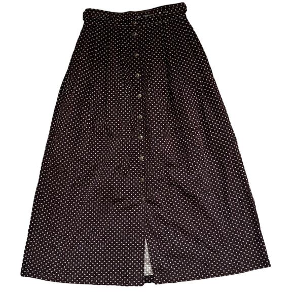 Together Vintage Corduroy Button Front Belted Midi Skirt Australia 12 - Picture 1 of 11